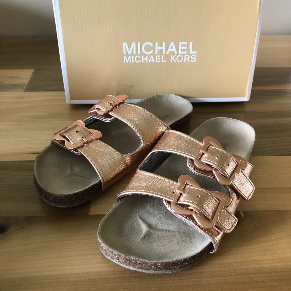 MK Rose Gold Sandal Slides